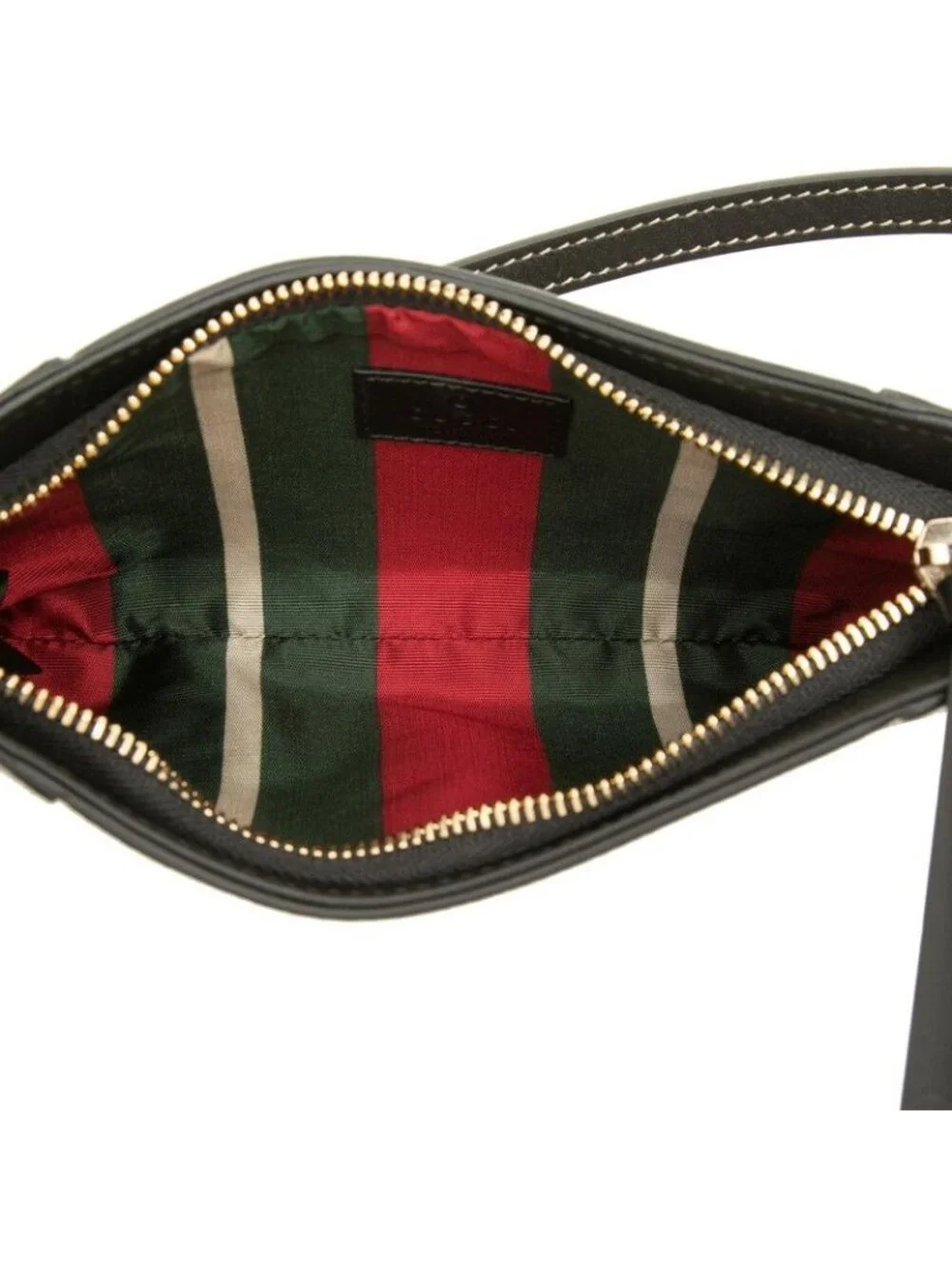 Gucci GG Emblem Supreme Handbag Bag Beige Black Leather
